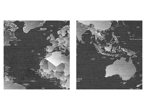Runa Art Peinture Carte Du Monde Moderne Tableau Decoration Murale - 100% Made In Germany - Carte Noir Blanc Salle 107614b