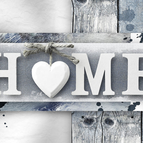 Runa Art - Bilder Love 200 x 100 cm 5 Teilig XXL Wanddekoration Design Zuhause Weiß 504551b