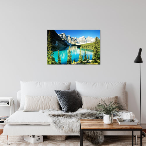 Runa Art Bild Wald See Modern Wandbilder Wohnzimmer Schlafzimmer 1 Teilig - Made In Germany - Natur Grün Blau Flur 049715a