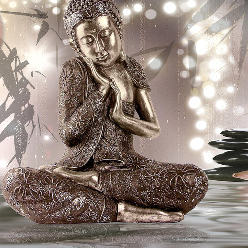 Runa Art Bild Buddha Feng Shui Modern Wandbilder Wohnzimmer Schlafzimmer 1 Teilig - Made In Germany - Spa Zen Beige Flur 503415a