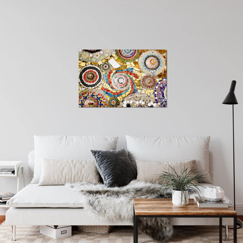 Runa Art Bild Abstrakt Mosaik Modern Wandbilder Wohnzimmer Schlafzimmer 1 Teilig - Made In Germany - Orientalisch Bunt Flur 501315a