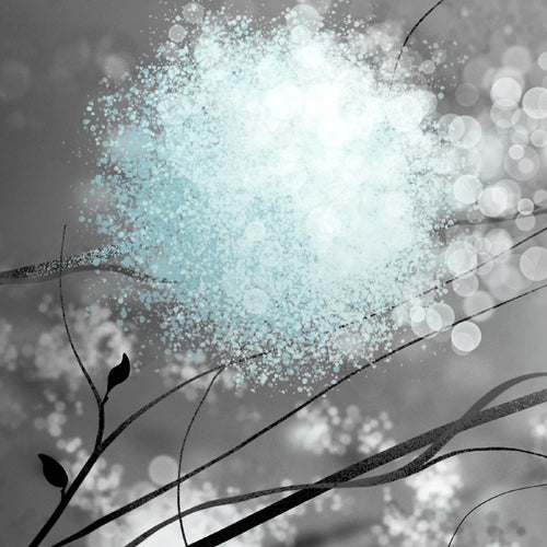 Runa Art Bild Pusteblumen Modern Wandbilder Wohnzimmer Schlafzimmer 1 Teilig - Made In Germany - Abstrakt Grau Türkis Flur 044215c