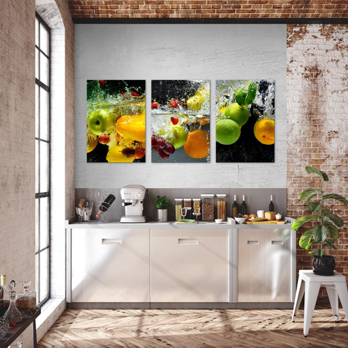 Novart AUFHÄNGFERTIG - Wandbilder Set XXL Küche Esszimmer Obst - Küchenbilder N000536a