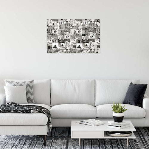 Runa Art Bild Collage Banksy Modern Wandbilder Loft Wohnzimmer 1 Teilig - Made In Germany - Street Art Braun Flur 302715c