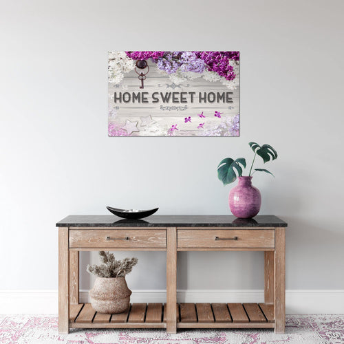 Runa Art Bild Home Sweet Home Modern Wandbilder Schlafzimmer Wohnzimmer 1 Teilig - Made In Germany - Flieder Violett Lila Flur 503715a