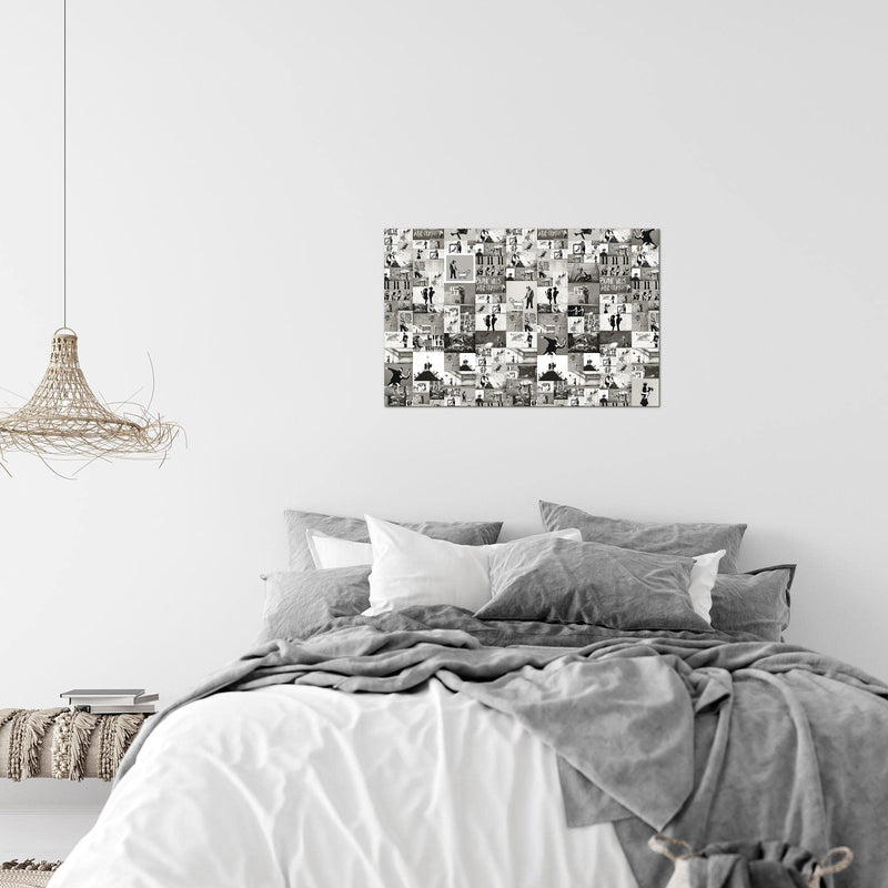 Runa Art Bild Collage Banksy Modern Wandbilder Loft Wohnzimmer 1 Teilig - Made In Germany - Street Art Braun Flur 302715c