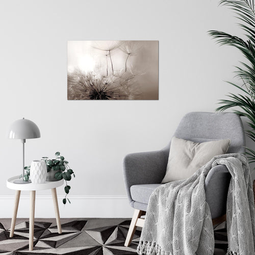 Runa Art Bild Pusteblumen Modern Wandbilder Wohnzimmer Schlafzimmer 1 Teilig - Made In Germany - Blumen Rosa Grau Flur 053615b
