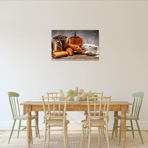 Runa Art Bild Küche Kaffee Modern Wandbilder Esszimmer Küchenbilder 1 Teilig - Made In Germany - Coffee Braun Grau Flur 505015b