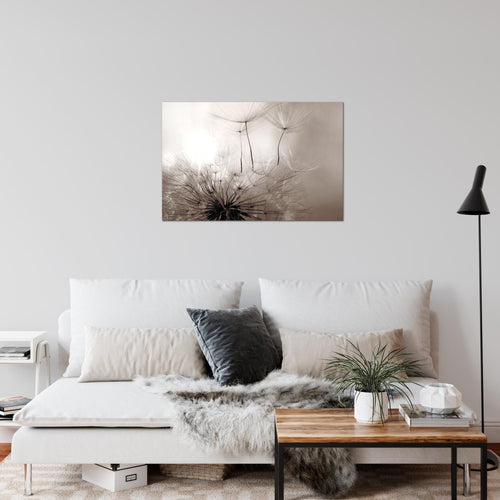 Runa Art Bild Pusteblumen Modern Wandbilder Wohnzimmer Schlafzimmer 1 Teilig - Made In Germany - Blumen Rosa Grau Flur 053615b