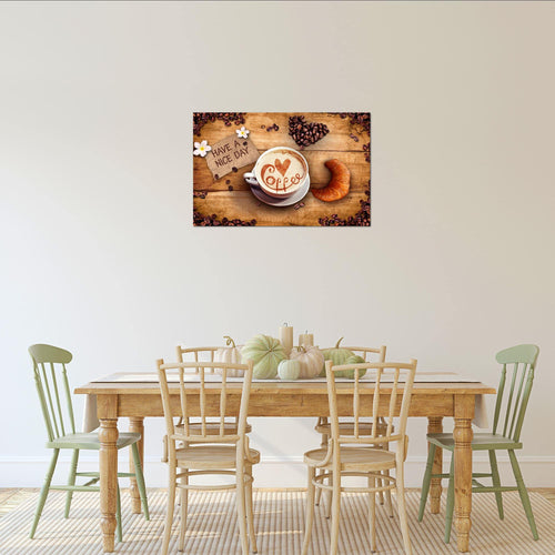 Runa Art Bild Kaffee Küche Modern Wandbilder Esszimmer Küchenbilder 1 Teilig - Made In Germany - Mit Sprüchen Braun Flur 501215a