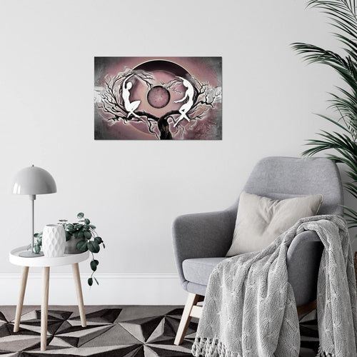 Runa Art Bild Abstrakt Figuren Modern Wandbilder Wohnzimmer Schlafzimmer 1 Teilig - Made In Germany - Liebespaar Braun Flur 300515a