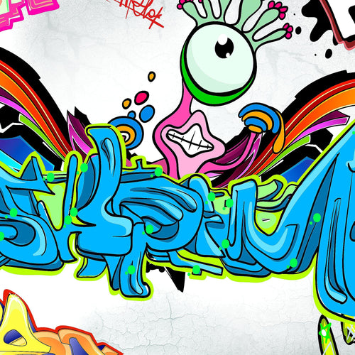 Runa Art Bild Graffiti Modern Wandbilder Loft Wohnzimmer 1 Teilig - Made In Germany - Street Art Bunt Flur 401615a