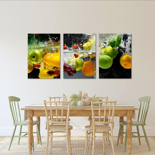 Novart AUFHÄNGFERTIG - Wandbilder Set XXL Küche Esszimmer Obst - Küchenbilder N000536a