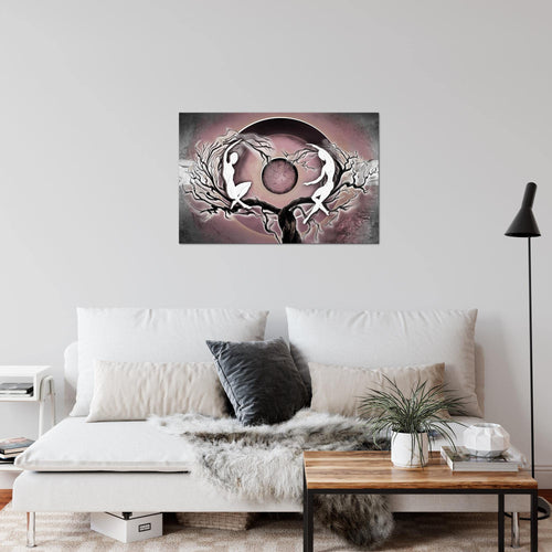Runa Art Bild Abstrakt Figuren Modern Wandbilder Wohnzimmer Schlafzimmer 1 Teilig - Made In Germany - Liebespaar Braun Flur 300515a