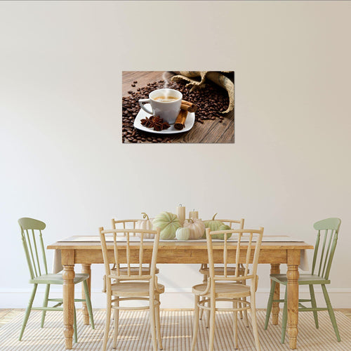 Runa Art Bild Küche Kaffee Modern Wandbilder Esszimmer Küchenbilder 1 Teilig - Made In Germany - Coffee Braun Flur 501815a