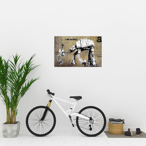 Runa Art Bild I am your Father Modern Wandbilder Loft Wohnzimmer 1 Teilig - Made In Germany - Street Art Braun Flur 302015a