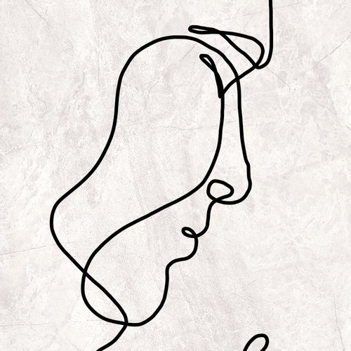 Novart Wandbilder Line Art - KOMPLETT AUFHÄNGFERTIG - Boho grau Wohnzimmer Schlafzimmer - 7 Moderne Mood-Bilder - N028271a
