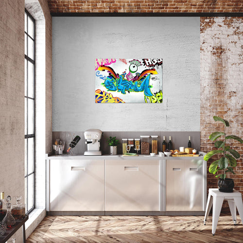 Runa Art Bild Graffiti Modern Wandbilder Loft Wohnzimmer 1 Teilig - Made In Germany - Street Art Bunt Flur 401615a