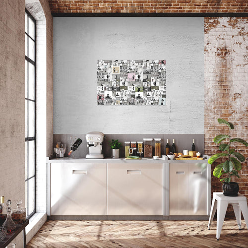 Runa Art Bild Collage Banksy Modern Wandbilder Loft Wohnzimmer 1 Teilig - Made In Germany - Street Art Grau Flur 302715b