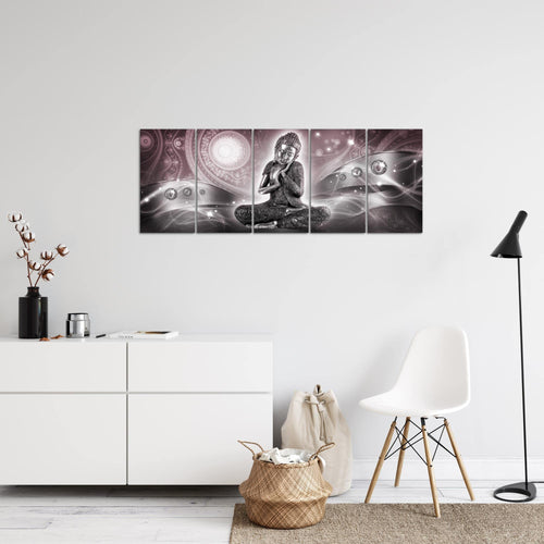 Runa Art Bild Buddha Zen Wandbilder auf Vlies Leinwand 5 Teilig Wanddekoration Wohnzimmer Schlafzimmer 041656a