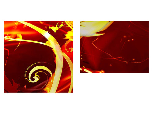 Runa Art Bild Feuer Herz Wandbilder auf Vlies Leinwand 5 Teilig Wanddekoration Wohnzimmer 102256a