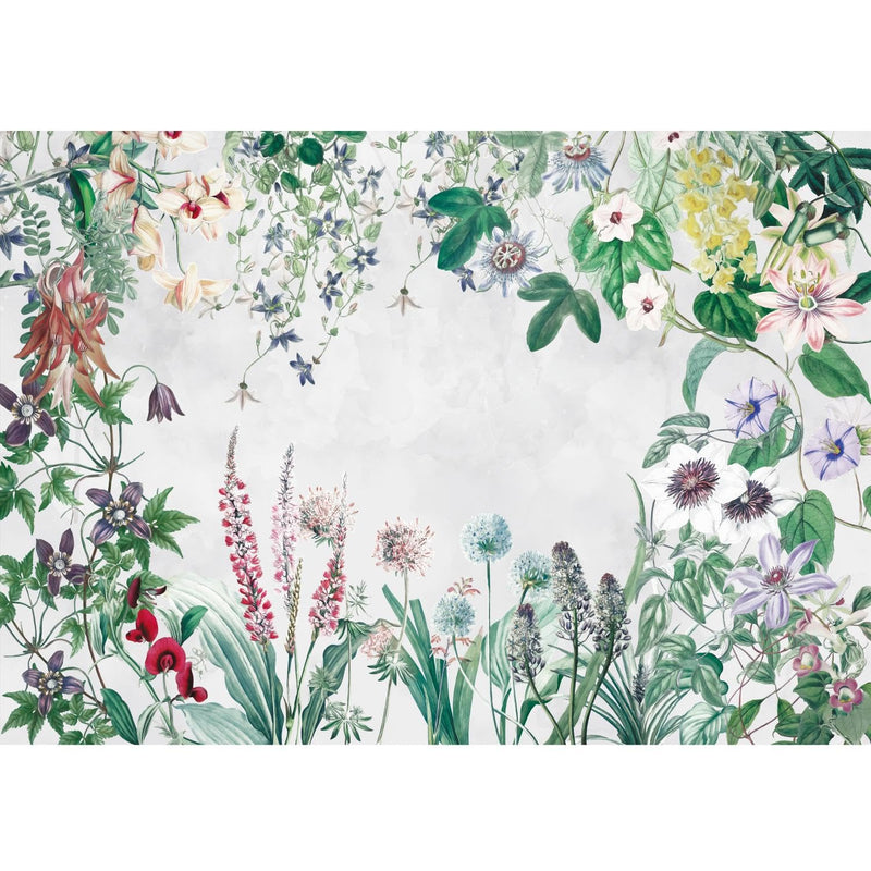 Novart Fototapeten 396 x 280 cm Blumen Blätter - Vlies Wanddekoration Wohnzimmer Schlafzimmer - Deutsche Manufaktur - Grün Pflanze N9128012a
