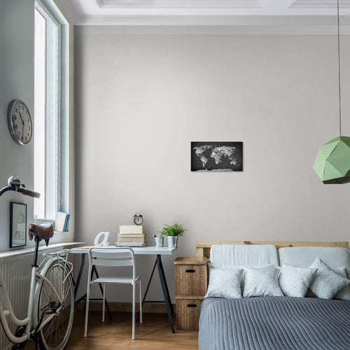 Runa Art Peinture Carte Du Monde Moderne Tableau Decoration Murale - 100% Made In Germany - Carte Noir Blanc Salle 107614b