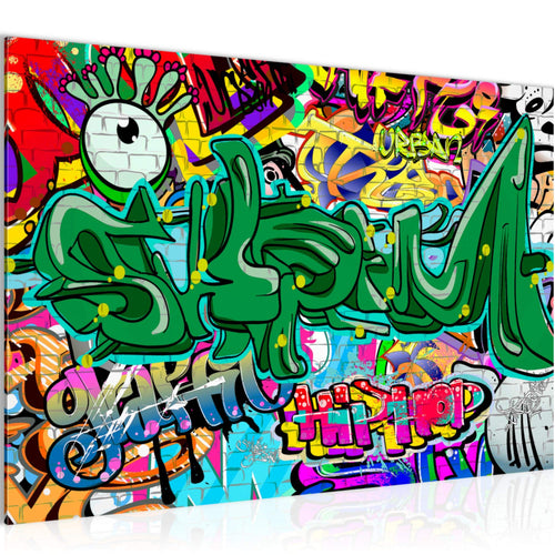 Runa Art Bild Graffiti Modern Wandbilder Loft Wohnzimmer 1 Teilig - Made In Germany - Street Art Bunt Flur 402015a