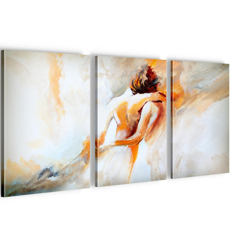 Runa Art Ballerine Tableau Decoration Murale Salon chambre XXL Gris Banksy Style 3 Parties Decoration Murale 051030a