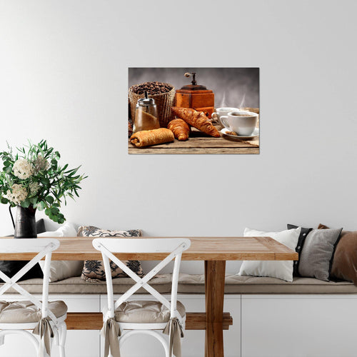 Runa Art Bild Küche Kaffee Modern Wandbilder Esszimmer Küchenbilder 1 Teilig - Made In Germany - Coffee Braun Grau Flur 505015b