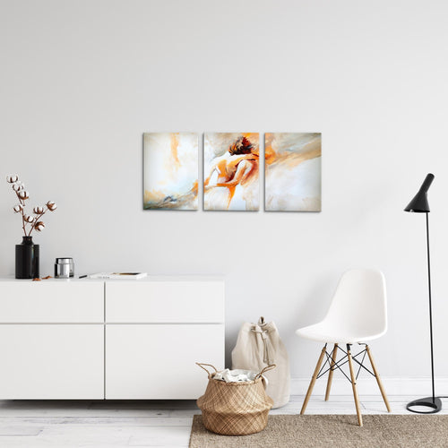 Runa Art Ballerine Tableau Decoration Murale Salon chambre XXL Gris Banksy Style 3 Parties Decoration Murale 051030a