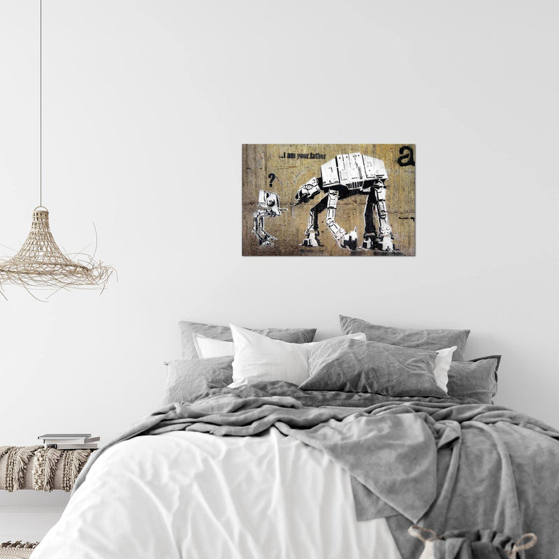 Runa Art Bild I am your Father Modern Wandbilder Loft Wohnzimmer 1 Teilig - Made In Germany - Street Art Braun Flur 302015a