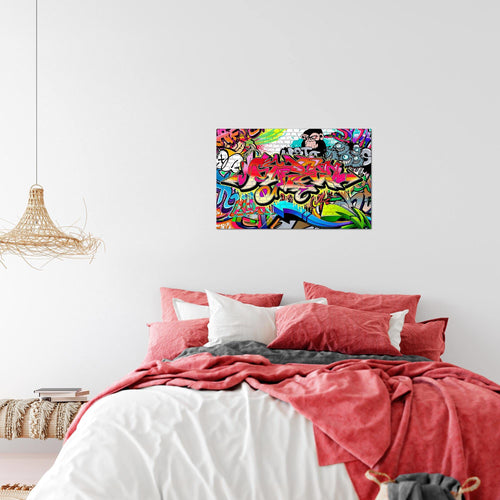 Runa Art Bild Graffiti Modern Wandbilder Loft Wohnzimmer 1 Teilig - Made In Germany - Street Art Bunt Flur 401715a