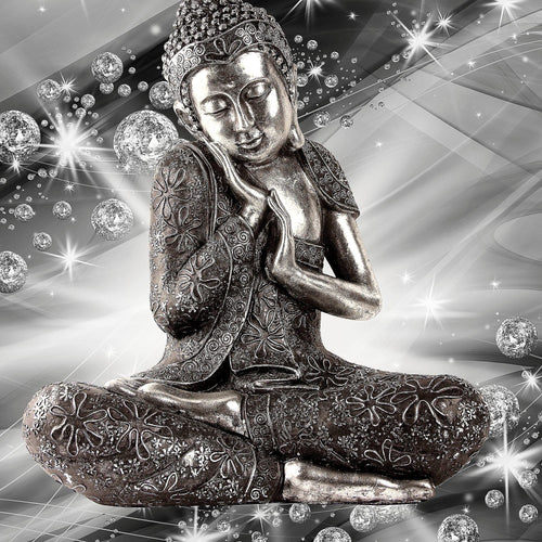 Runa Art Bild Buddha Feng Shui Modern Wandbilder Wohnzimmer Schlafzimmer 1 Teilig - Made In Germany - Zen Schwarz Weiss Flur 505415c