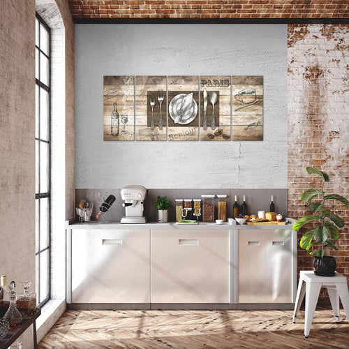 Runa Art Bild Küche Abstrakt Wandbilder auf Vlies Leinwand 5 Teilig Wanddekoration Esszimmer Küchenbilder 038156a