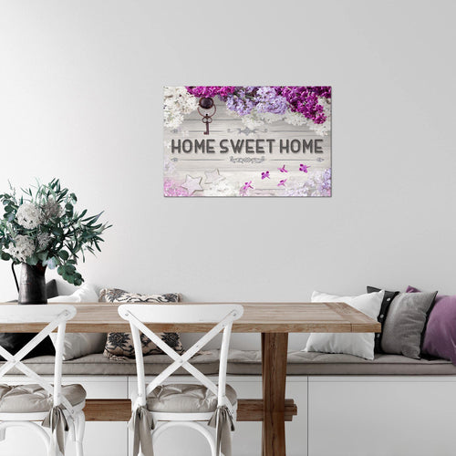 Runa Art Bild Home Sweet Home Modern Wandbilder Schlafzimmer Wohnzimmer 1 Teilig - Made In Germany - Flieder Violett Lila Flur 503715a