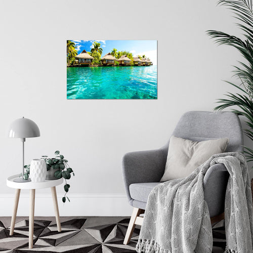 Runa Art Bild Panorama Meer Modern Wandbilder Wohnzimmer Schlafzimmer 1 Teilig - Made In Germany - Hawaii Küste Blau Flur 610615a