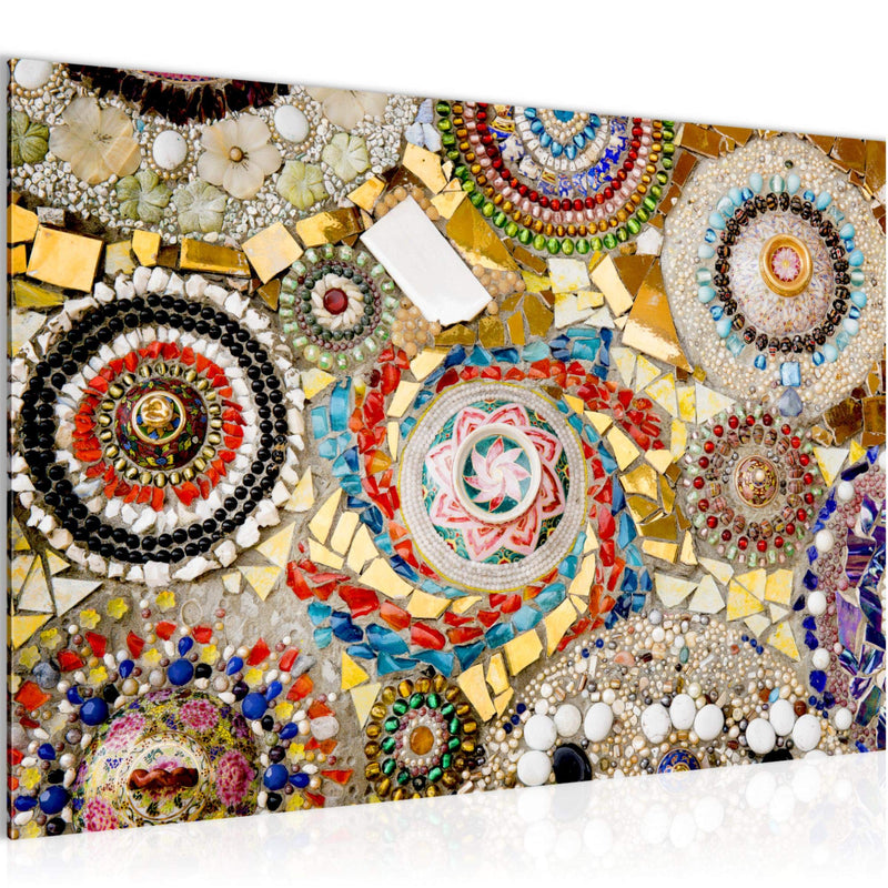 Runa Art Bild Abstrakt Mosaik Modern Wandbilder Wohnzimmer Schlafzimmer 1 Teilig - Made In Germany - Orientalisch Bunt Flur 501315a
