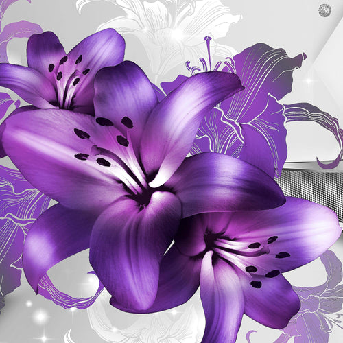 Runa Art - Bilder Blumen Lilien 200 x 100 cm 5 Teilig XXL Wanddekoration Design Rot 017351b