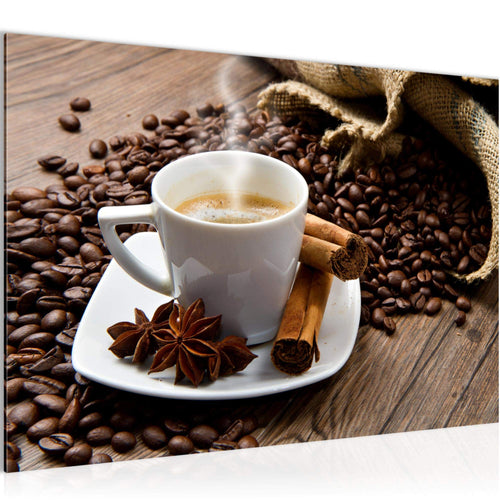Runa Art Bild Küche Kaffee Modern Wandbilder Esszimmer Küchenbilder 1 Teilig - Made In Germany - Coffee Braun Flur 501815a
