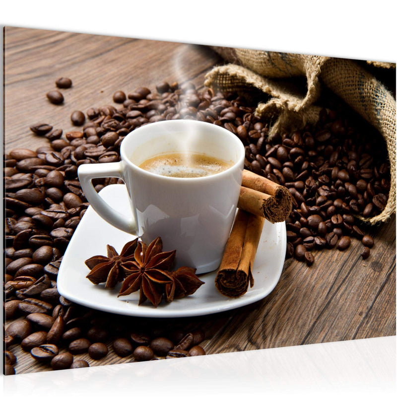 Runa Art Bild Küche Kaffee Modern Wandbilder Esszimmer Küchenbilder 1 Teilig - Made In Germany - Coffee Braun Flur 501815a