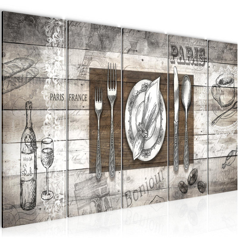 Runa Art Bild Küche Abstrakt Wandbilder auf Vlies Leinwand 5 Teilig Wanddekoration Esszimmer Küchenbilder 038156c