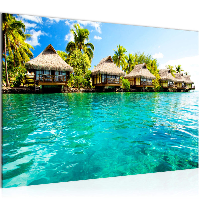 Runa Art Bild Panorama Meer Modern Wandbilder Wohnzimmer Schlafzimmer 1 Teilig - Made In Germany - Hawaii Küste Blau Flur 610615a