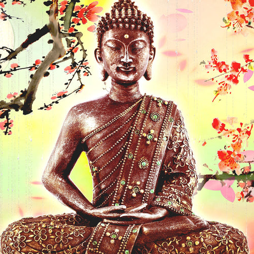 Runa Art Bild Buddha Feng Shui Modern Wandbilder Wohnzimmer Schlafzimmer 1 Teilig - Made In Germany - Relax Spa Bunt Flur 500615c