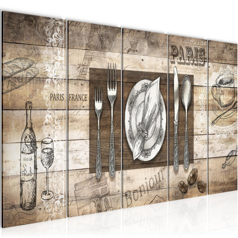 Runa Art Bild Küche Abstrakt Wandbilder auf Vlies Leinwand 5 Teilig Wanddekoration Esszimmer Küchenbilder 038156a