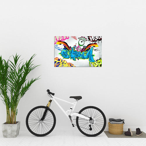 Runa Art Bild Graffiti Modern Wandbilder Loft Wohnzimmer 1 Teilig - Made In Germany - Street Art Bunt Flur 401615a