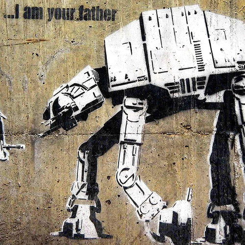 Runa Art Bild I am your Father Modern Wandbilder Loft Wohnzimmer 1 Teilig - Made In Germany - Street Art Braun Flur 302015a