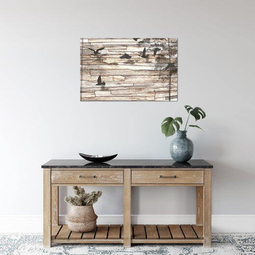 Runa Art Bild Vintage Vogel Modern Wandbilder Wohnzimmer Schlafzimmer 1 Teilig - Made In Germany - Abstrakt Beige Grau Flur 108515a