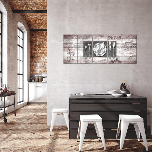 Runa Art Bild Küche Abstrakt Wandbilder auf Vlies Leinwand 5 Teilig Wanddekoration Esszimmer Küchenbilder 038156b