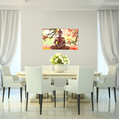 Runa Art Bild Buddha Feng Shui Modern Wandbilder Wohnzimmer Schlafzimmer 1 Teilig - Made In Germany - Relax Spa Bunt Flur 500615c